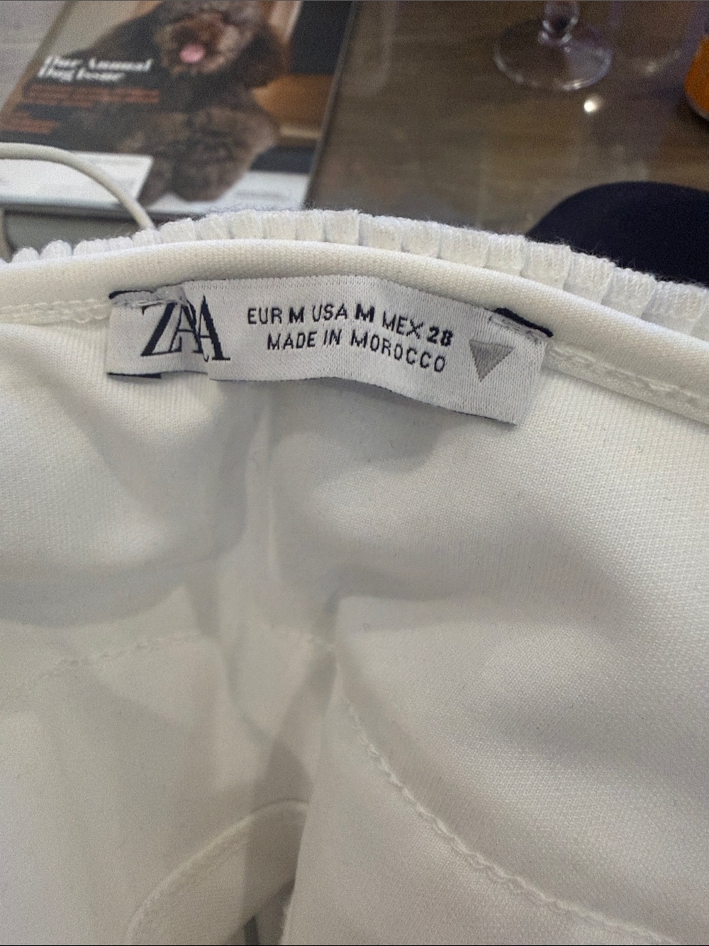 Zara Cream Ruffled Spaghetti-Strap Crop Top - Picture 2 of 2